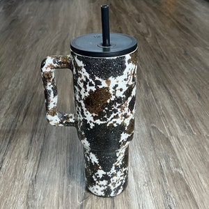 Brown and Black Cow Print Simple Modern Tumbler (MADE TO ORDER)