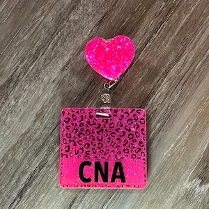 Custom Leopard Print Badge Buddy and Badge Reel Set