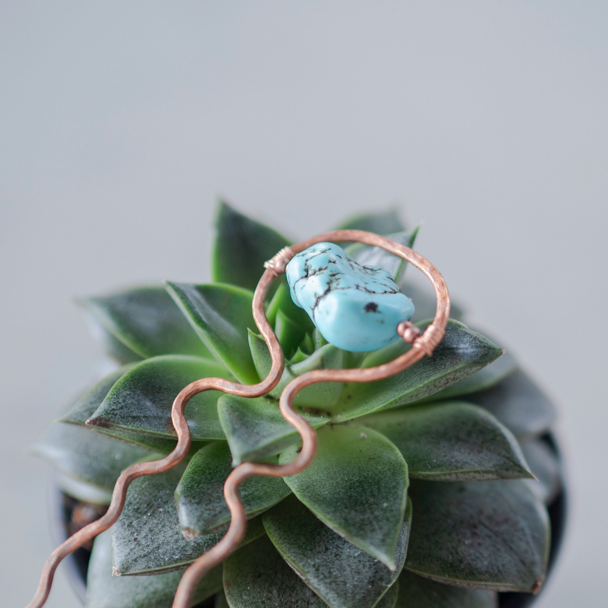 Turquoise copper hairpin never used Handmade Turquoise Stone Hair Pin | Calli Co Silver – Calli  main image 2