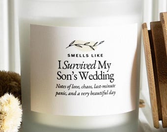 Ik overleefde de bruiloftskaars van mijn zoon, moeder van de bruidegom sojakaars, moeder de bruidegom cadeau van zoon, huwelijkscadeaus voor ouders