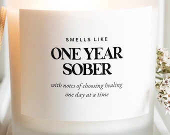 Custom Sobriety Gift, 1 Year Sobriety, Sober Birthday Candle, Gift for Woman, Gift for Man, Sober Gifts, Addiction Recovery