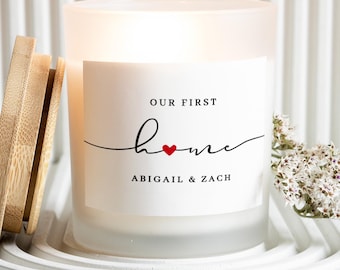 Our First Home, Personalized Housewarming Candle Gift, Custom New Home Closing Gift, Realtor Closing Gift, Couples First Home Gift