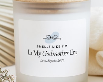 In My Godmother Era, Godmother Proposal Candle, Personalized Gift for New Godmother, Godmother Ask Gift from Goddaughter, Baptism Gift