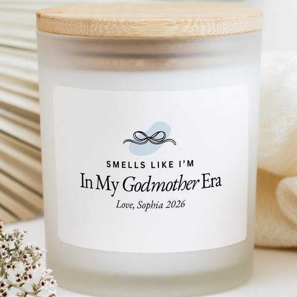 In My Godmother Era, Godmother Proposal Candle, Personalized Gift for New Godmother, Godmother Ask Gift from Goddaughter, Baptism Gift
