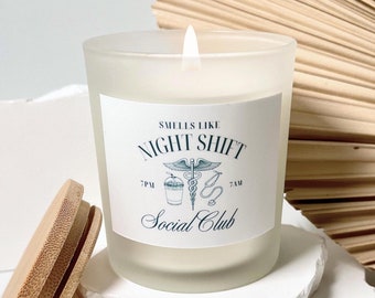 Clube Social do Plantão Noturno, Presente para Enfermeira, Presente de Formatura, Enfermeira de Emergência, Vela Personalizada, Velas Divertidas, Presente Exclusivo