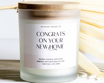 Congrats on Your New Home, Custom Candle, Personalized Gift, Housewarming Gift, Closing Gift, Realtor Gift, New Home Gift, Homeowner Gift