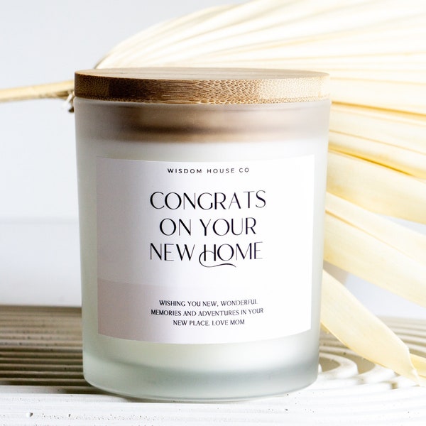 Congrats on Your New Home, Custom Candle, Personalized Gift, Housewarming Gift, Closing Gift, Realtor Gift, New Home Gift, Homeowner Gift