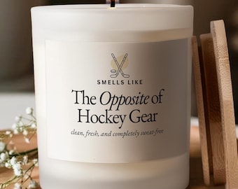 Smells Like the Tegenovergestelde van hockeyuitrusting, grappige hockeykaars, hockeycadeaus, ijshockey, cadeau hockeyteam, hockeycoach, hockeymoeder