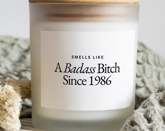 Funny 40th Birthday Candle Gift for Mom Birthday, Badass Since 1986 Gift for Her, Soy Candle, 40th Birthday Party, 40th Gift for Woman