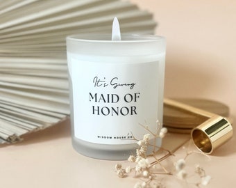 It&#39;s Giving Maid of Honor, Bridesmaid Gifts, Proposal Gift, MOH Gift, Wedding Party Gift, Bridesmaid Candle, Bridal Party Gift