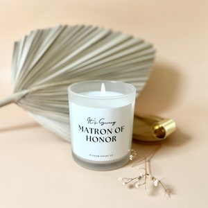 Es gibt Matrone der Ehre, Brautjungfer Geschenk, Brautjungfer Vorschlag, MOH Geschenk, personalisiertes Geschenk, Vorschlag Box, Brautjungfer Kerze