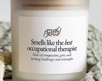 Occupational Therapist Gift, Personalized OT Candle Gift, Soy Candle, Occupational Therapy Candle, OT Gifts, Occupational Therapy Graduation