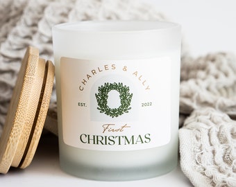 First Christmas Candle, Couples Christmas, New Home Gift, Realtor Gift, Housewarming Candle, Christmas Wedding, Couples Gift, Winter Wedding