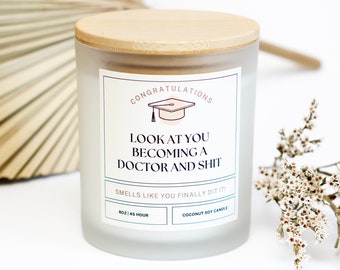 Mírate convirtiéndote en médico, regalo de doctor, regalo de graduación, regalo de doctorado, regalo de la facultad de medicina, regalo de doctorado, regalo de nuevo médico, vela divertida