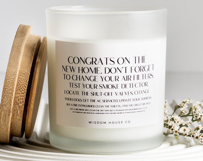 New Home Checklist, Housewarming Gift, Gift from Dad, Gift from Mom, Funny Candle, First Home Gift, New Home Gift, Homeowner Gift