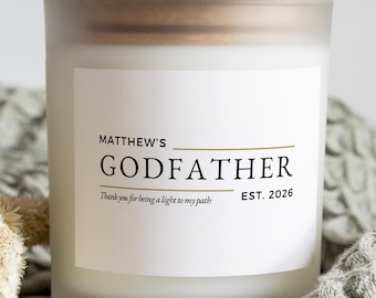 Godfather Proposal Candle, Personalized Gift for Godfather, Baptism Gifts for Godparents, Uncle Godfather Gift Personalized Soy Candle