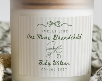One More Grandchild, Gender Neutral Baby Announcement, Personalized Pregnancy Reveal to Grandparents, Second Pregnancy, Grandparents Again
