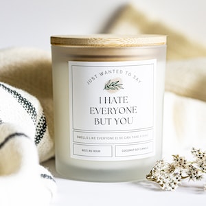 I Hate Everyone But You, Candle for Her, Best Friend Birthday, Best Friend Gifts,  Gifts for Her, Besties Gift, Best Friends Forever