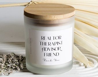 Realtor Therapist Advisor Friend, Thank You Gift, Closing Gift, Gift for Realtor, Homeowner Gift, Real Estate Gift, Thank You Candle