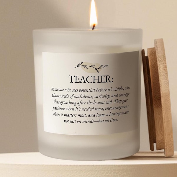 Teacher Definition Candle, Teacher Appreciation Gift, Thank You Gifts for Teacher, Soy Candle, End of School Gifts for Teacher End of Year