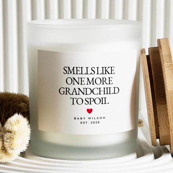 Smells Like One More Grandchild to Spoil, Pregnancy Reveal to Grandparents, Baby Announcement Gift for Grandma Grandpa, Personalized Gift