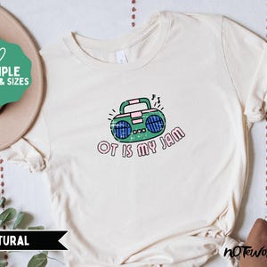 Maglietta per terapia occupazionale, maglietta "OT is My Jam", maglietta vintage con stereo portatile, personalizzabile per altre discipline, regalo per terapista