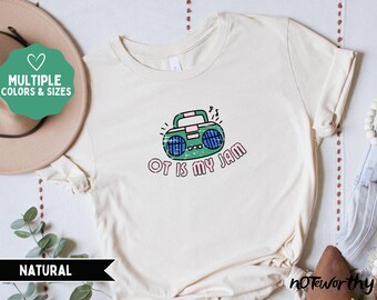 Chemise d&#39;ergothérapie, OT is My Jam, t-shirt vintage en détresse effet vieilli, personnalisable pour d&#39;autres disciplines, cadeau pour thérapeute