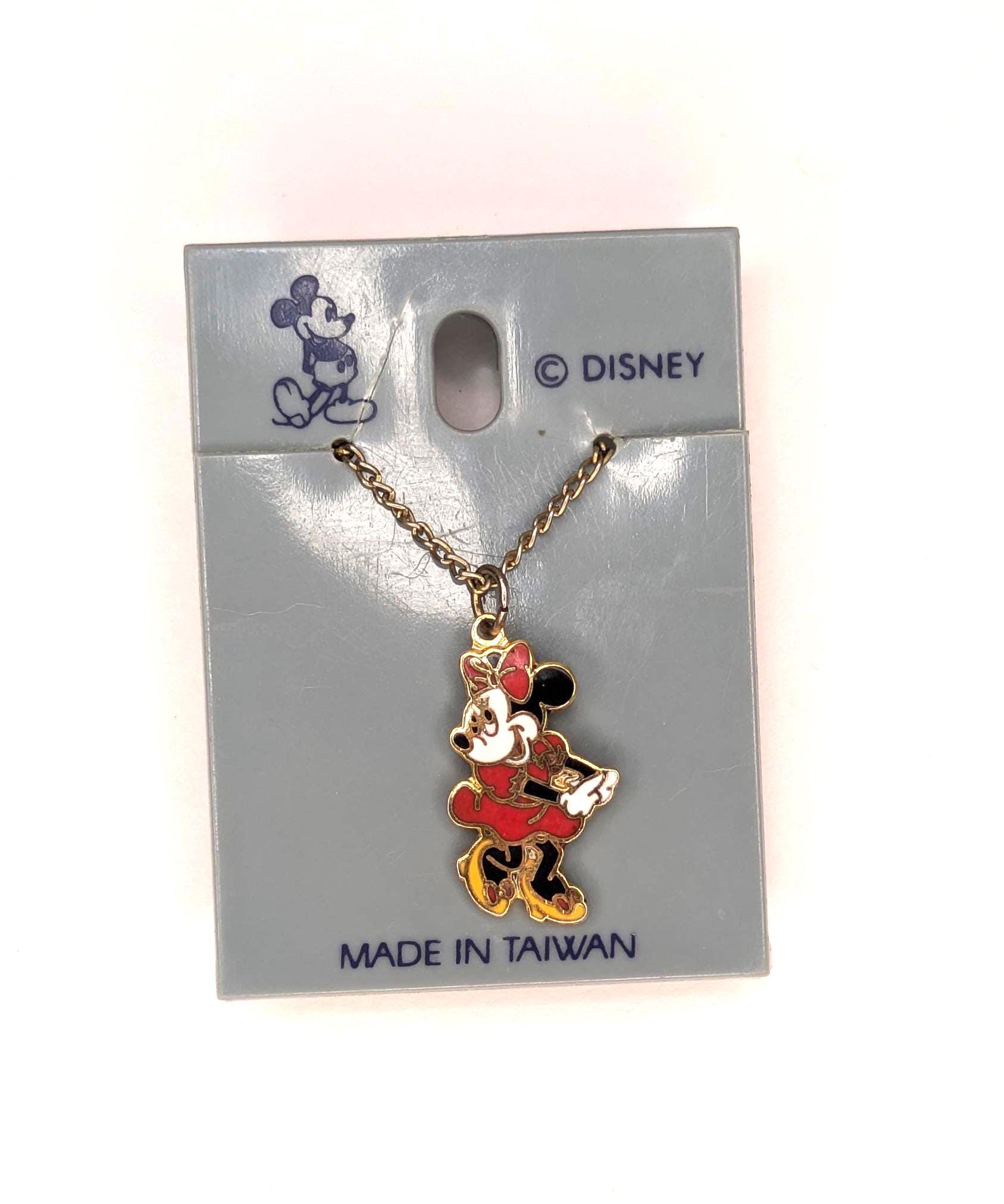 Vintage Disney Minnie Mouse Enamel Necklace & Dangle  Vintage Disney Minnie Mouse Enamel 70s Necklace main image 0