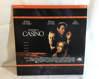 Vintage 1995 Casino Letterboxed Edition Laserdisc LD Digital Stereo 2 Disc Martin Scorsese Film Movie Robert De Niro Sharon Stone Joe Pesci