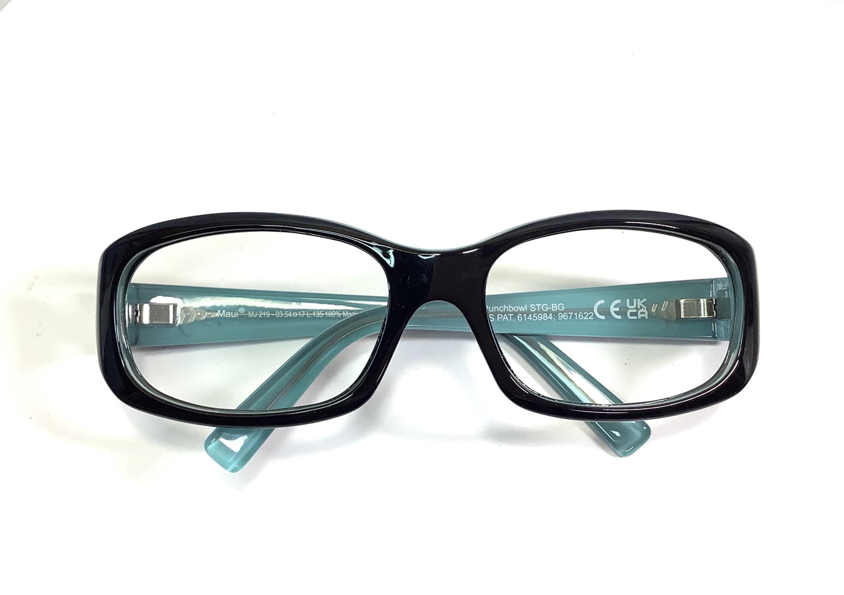 Maui Jim Sunglasses Punchbowl MJ219-03 Black With Blue Frame 