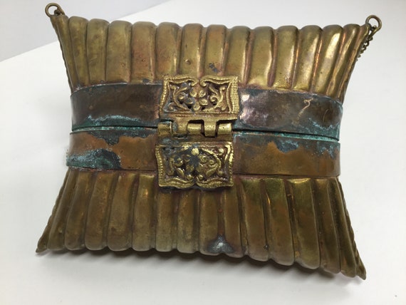 Antique Persian Art Deco Handmade Brass & Copper … - image 3