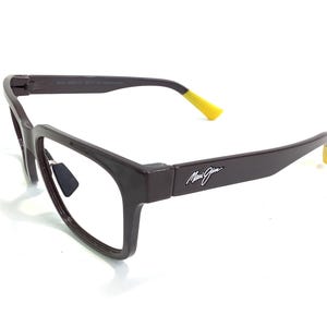 Maui Jim Sonnenbrille PUNIKAI 631-01 Glänzendes Braun mit gelben Spitzen Nur Brillenrahmen