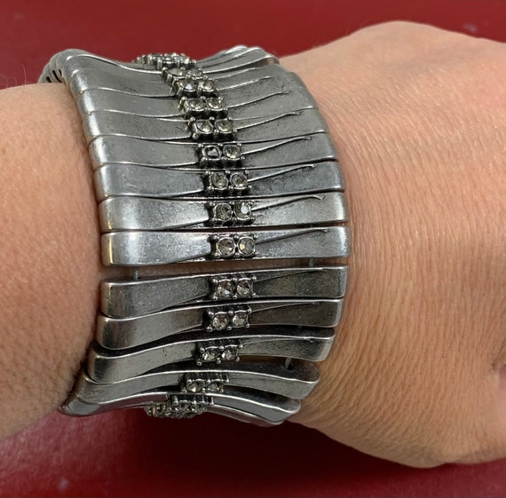 Kiam Family Silver Tone Bracelet Crystal Beautiful Etsy