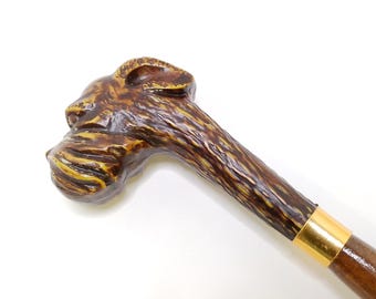 Calzador italiano vintage con forma de perro, 50 cm de largo, con mango, en forma de cabeza de perro, accesorio para caballero, decoración de entrada, ayudante de cuchara.