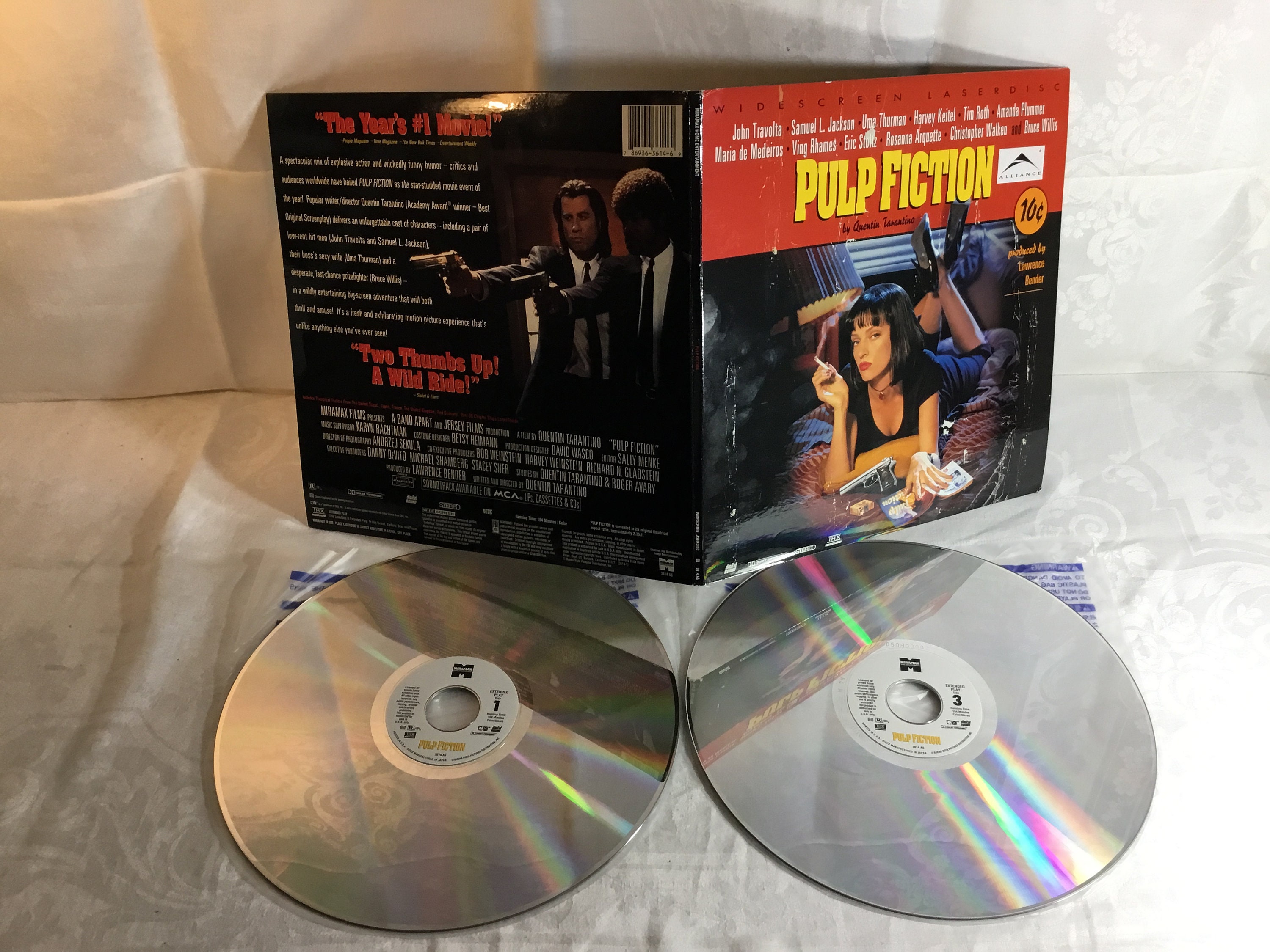 Vintage 1990's Pulp Fiction Widescreen THX Laserdisc LD 3614 AS