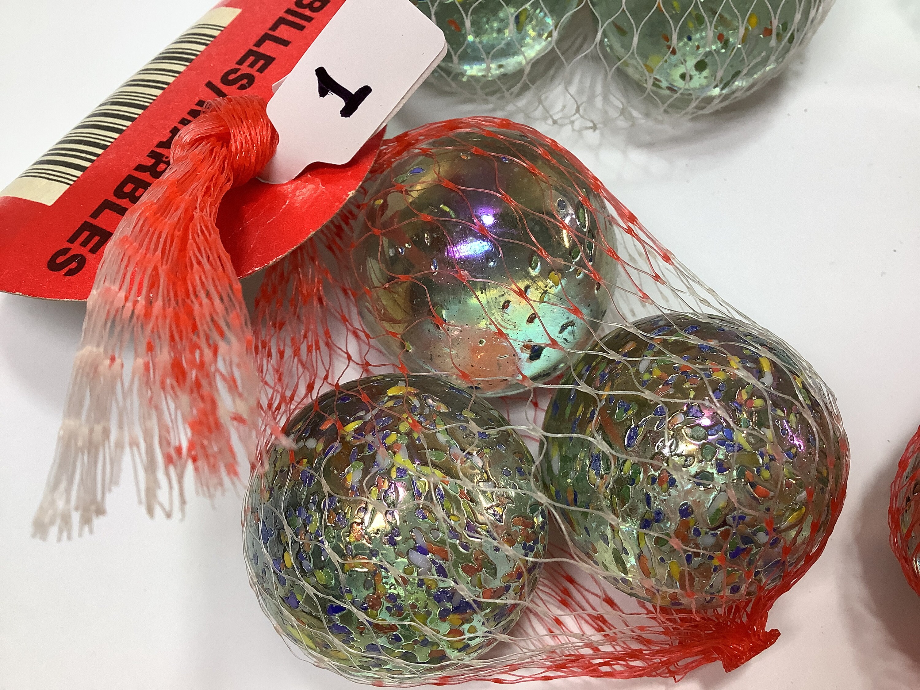 Vintage New Medium Large Marbles Glitterbomb Iridescent 36mm Diameter