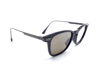 Maui Jim-zonnebril Mana'olana 623-02 glanzend zwart met bronskleurig montuur, alleen Mana Olana