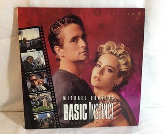 Vintage Basic Instinct Director's Cut Laserdisc Laser Disc  1992 Special Edition Starring Sharon Stone and Michael Douglas