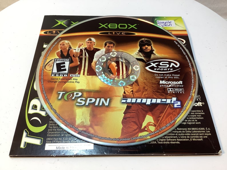 Xbox XBox Top Spin Amped 2 Combo Disc Microsoft Xbox, 2003 New Factory Sealed Demo Duo Pack Video Games image 6