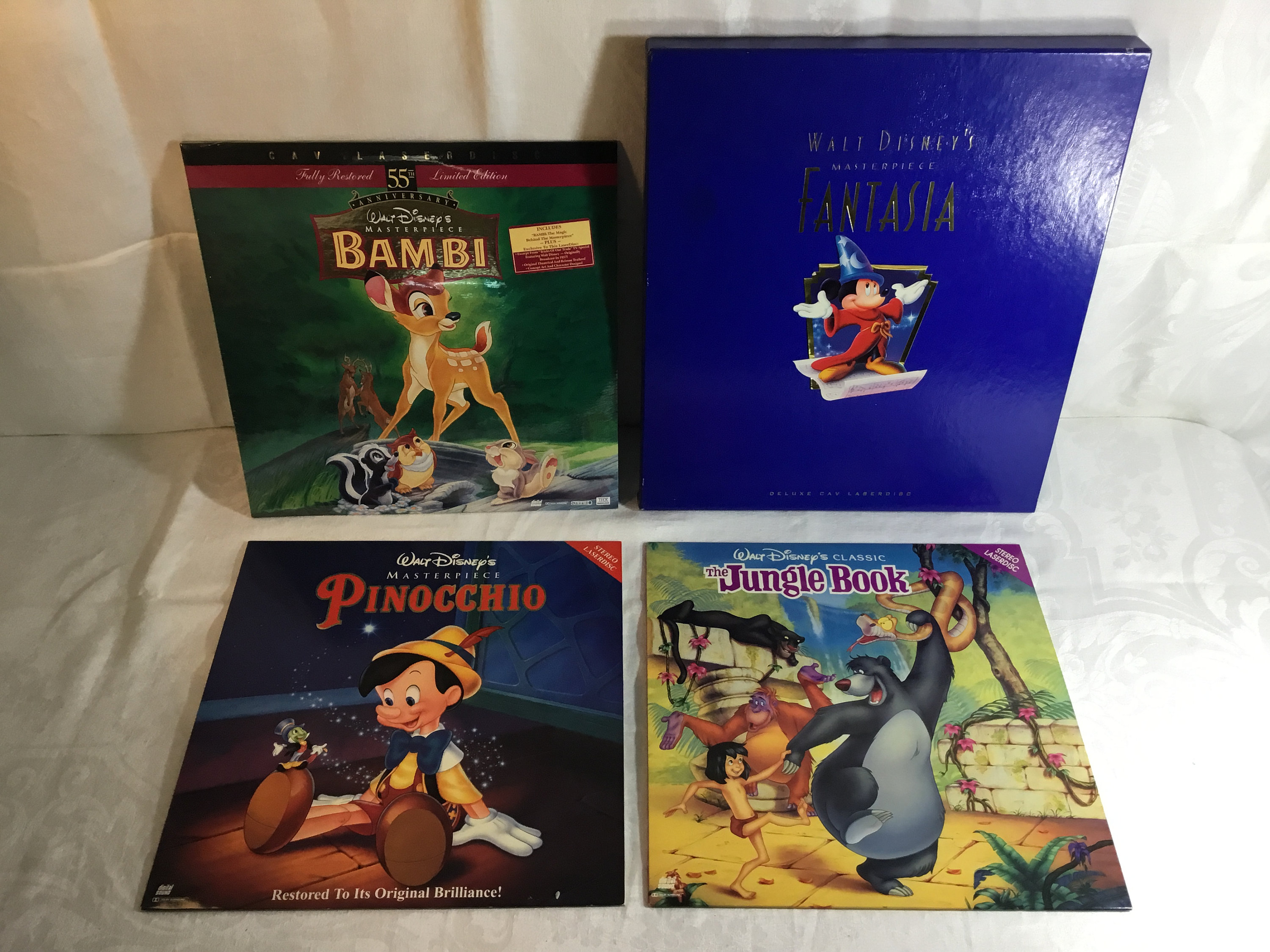 4 Walt Disney Animation Masterpiece Laserdiscs LD New Bambi