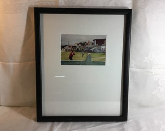 Framed Photograph " The Pitch " Varadero Cuba by Artist Photographer Lisa Ghione 1 of 5 Signed, Dated Image 5"x 7" Dated 2004  Baseball Art