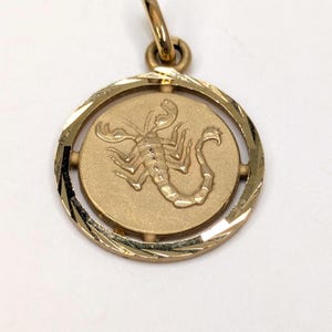 Rare Vintage Gold Filled Scorpio Medallion Charm Marked & Detailed Scorpio Jewelry Jewellery For Necklace or Bracelet
