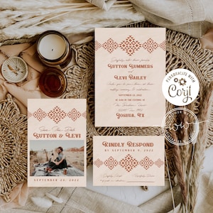 DIY Printable Rust Aztec Wedding Suite