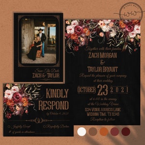 DIY Printable Navajo Wine & Rust Floral Wedding Suite image 2