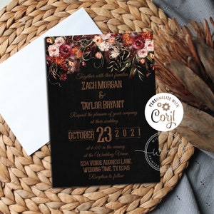 DIY Printable Navajo Wine & Rust Floral Wedding Suite image 1