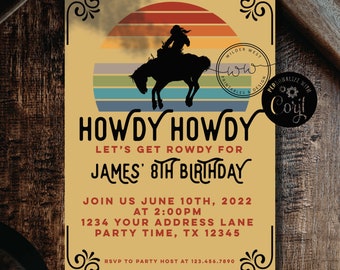 DIY Printable Howdy Howdy Birthday Invitation