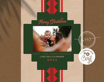 DIY Printable Aztec Christmas Card