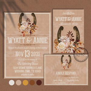 DIY Printable Floral Horseshoe Wedding Suite image 2