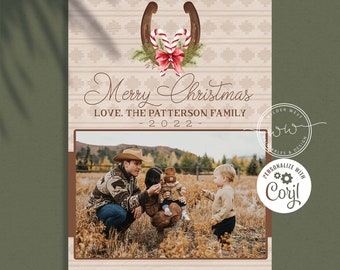 DIY Printable Southwestern Candy Cane Christmas Card