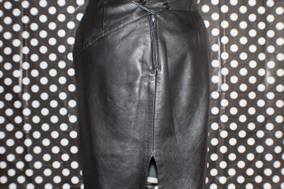 80's Forenza Biker Dom Leather Skirt - image 3